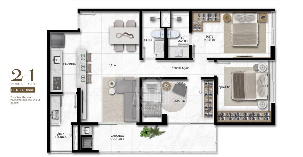 Apartamento à venda com 3 quartos, 107m² - Foto 9