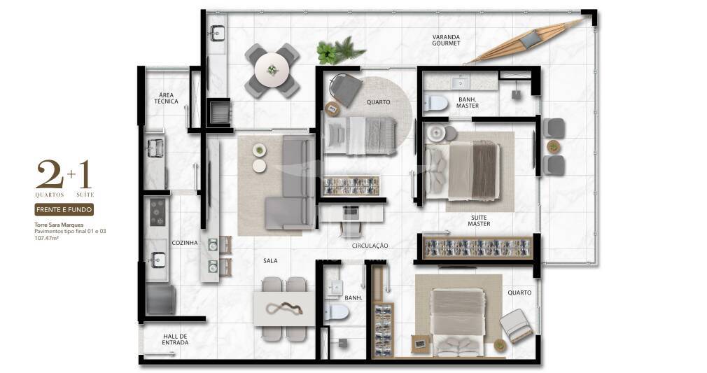 Apartamento à venda com 3 quartos, 107m² - Foto 7